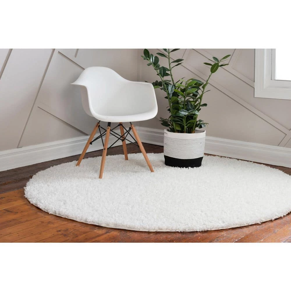 Best Sale ⌛ Davos Shag White 8 ft. x 8 ft. Round Area Rug by Unique Loom ✨ 7 Best Sale ⌛ Davos Shag White 8 ft. x 8 ft. Round Area Rug by Unique Loom ✨ - Image 5