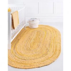 Brand new ⌛ Braided Chindi Yellow 8 ft. x 10 ft. Oval Area Rug by Unique Loom ✨ -Unique Loom Shop yellow unique loom area rugs 3142707 31 1000